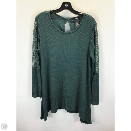 Top Long Sleeve By Premise In Green, Size: L