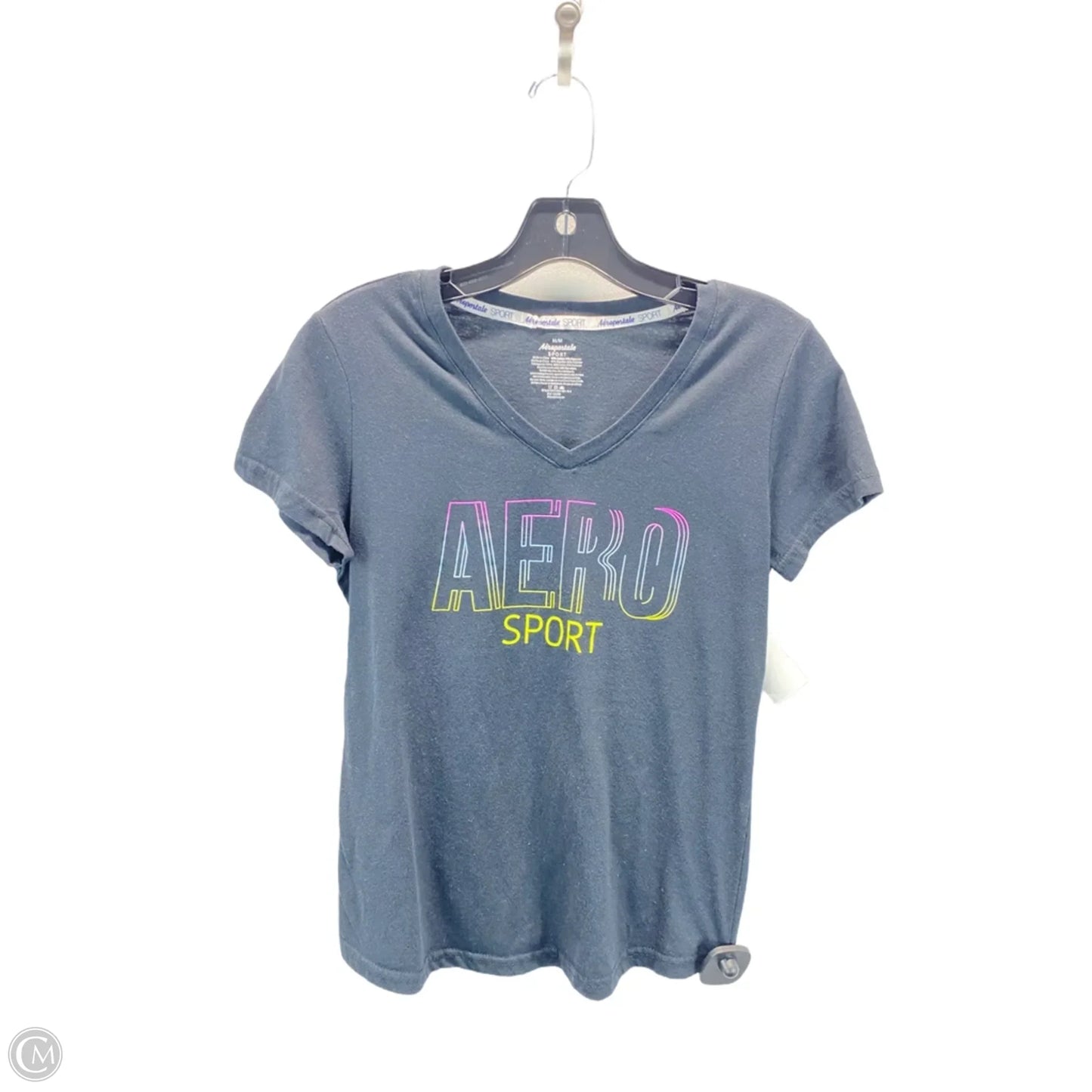 Athletic Top Short Sleeve By Aeropostale In Black, Size: M
