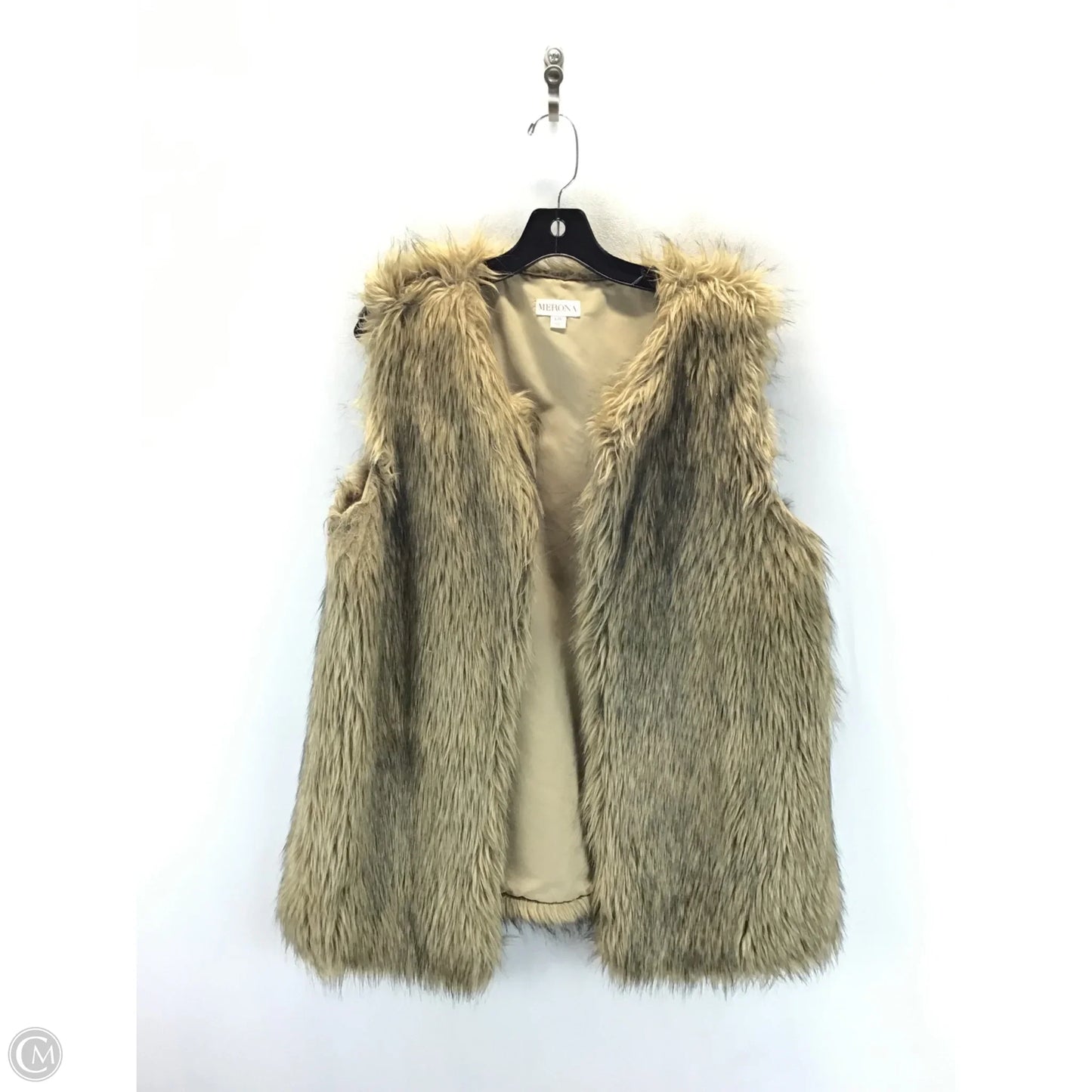 Vest Faux Fur & Sherpa By Merona In Tan, Size: L