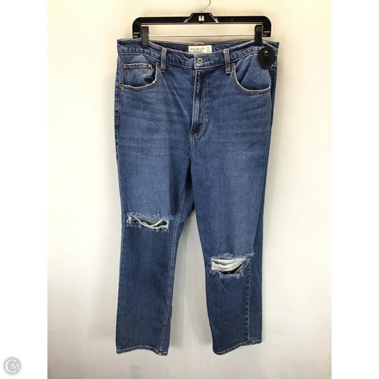 Jeans Straight By Abercrombie And Fitch In Blue Denim, Size: 14