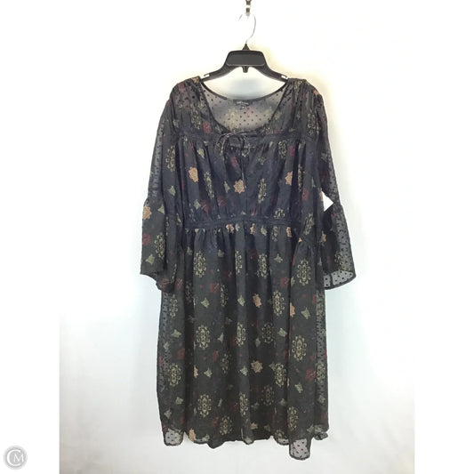 Dress Casual Midi By Lucky Brand In Black & Green, Size: 3x