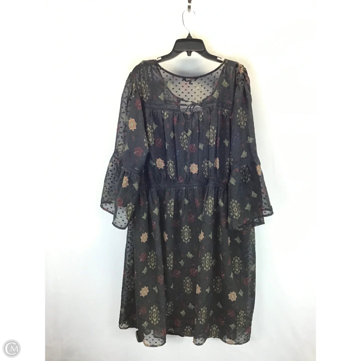 Dress Casual Midi By Lucky Brand In Black & Green, Size: 3x