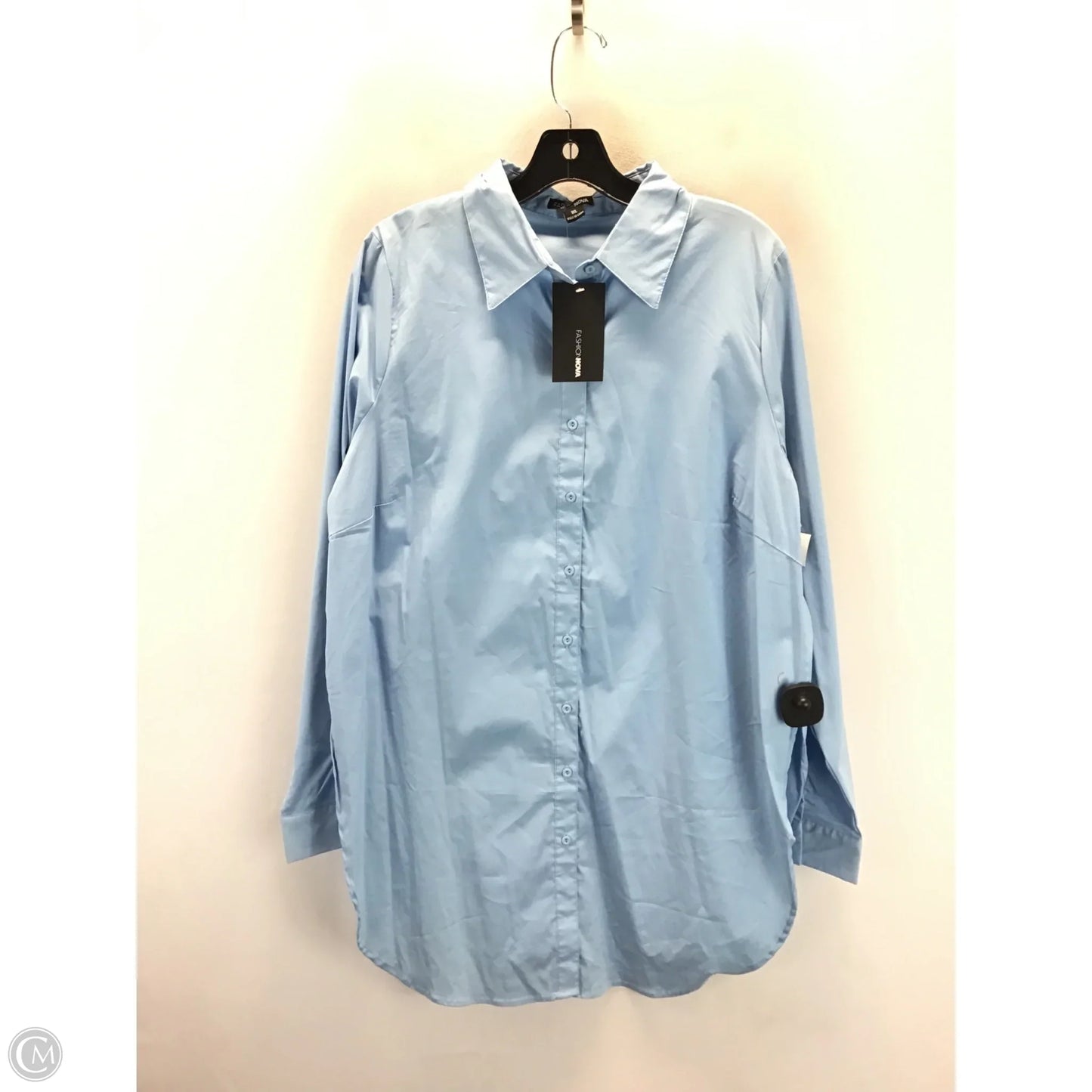 Tunic Long Sleeve By Fashion Nova In Blue, Size: 1x