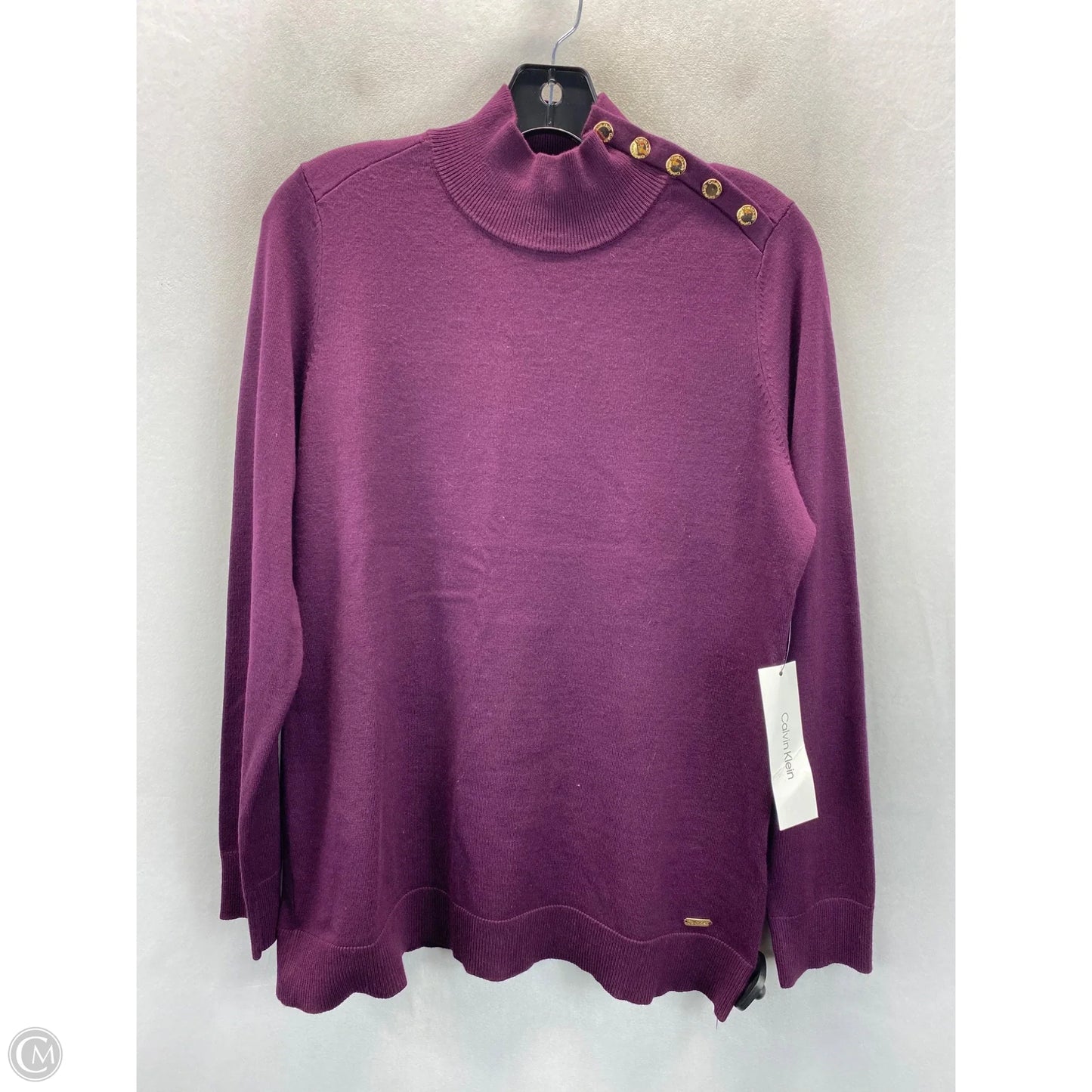 Sweater By Calvin Klein In Purple, Size: M