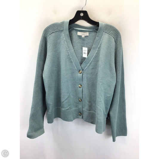 Sweater Cardigan By Loft In Teal, Size: Xl