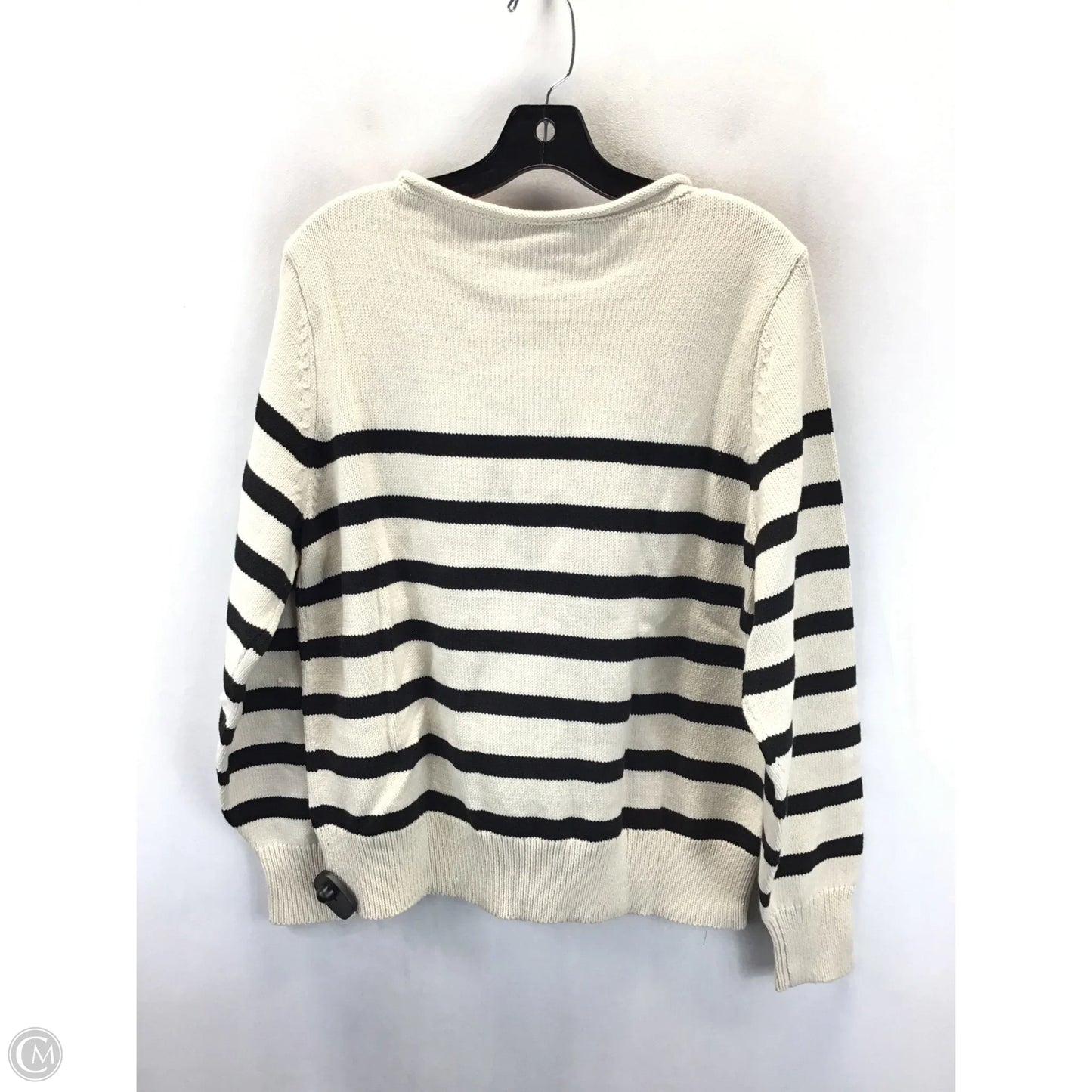 Sweater Cardigan By Loft In Striped Pattern, Size: Xl