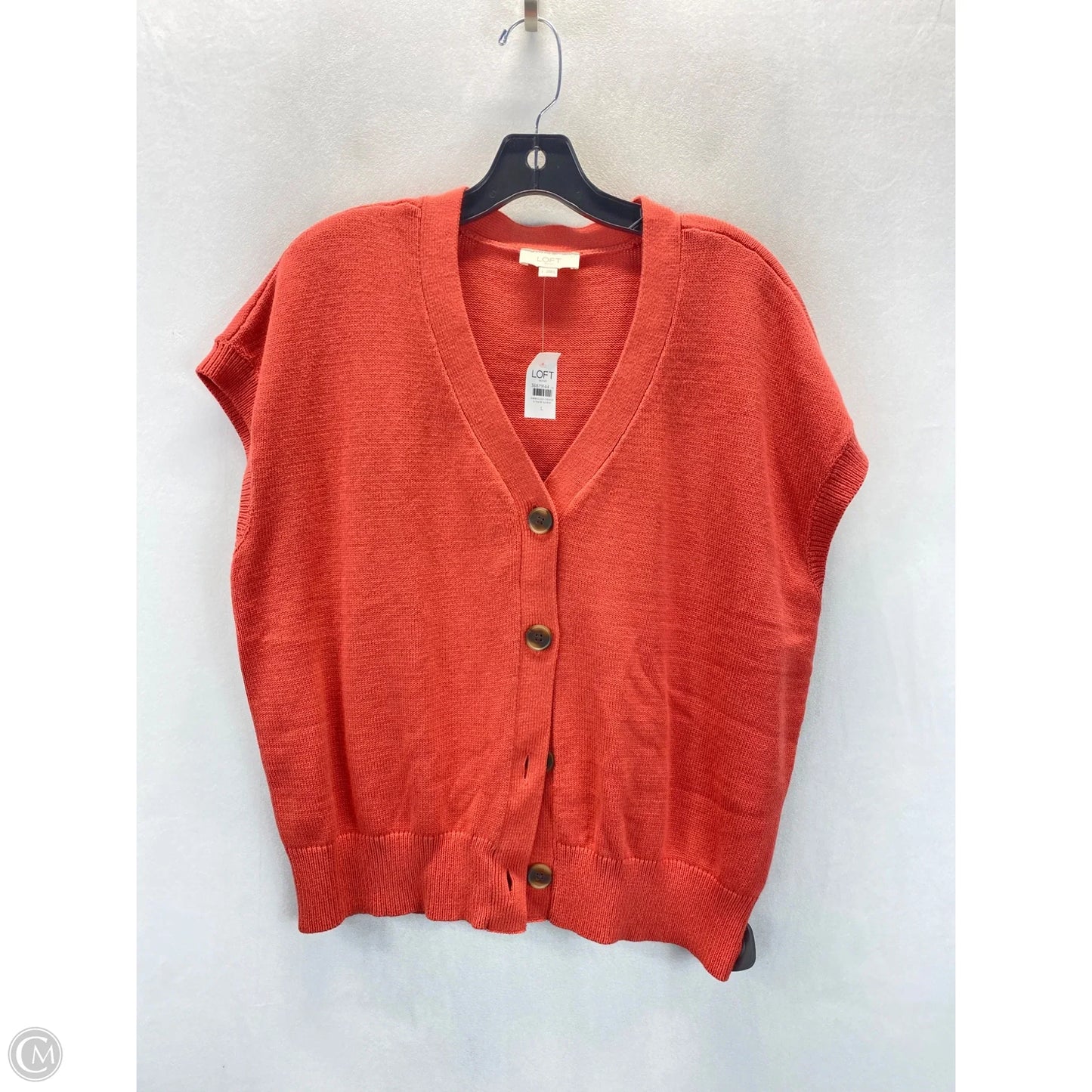 Vest Sweater By Loft In Coral, Size: L