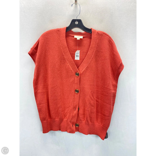 Vest Sweater By Loft In Coral, Size: L