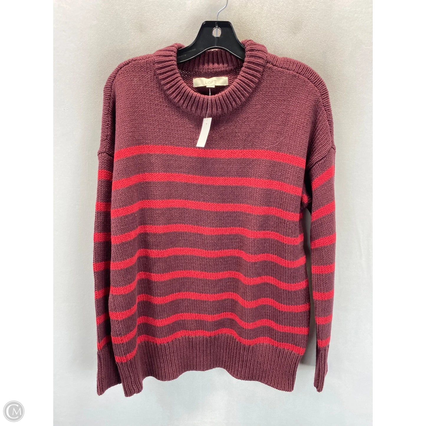 Sweater By Loft In Striped Pattern, Size: L