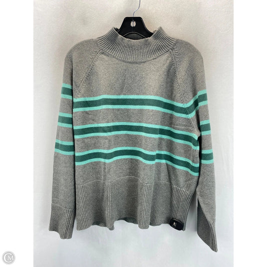 Sweater By Loft In Green & Grey, Size: Xxl
