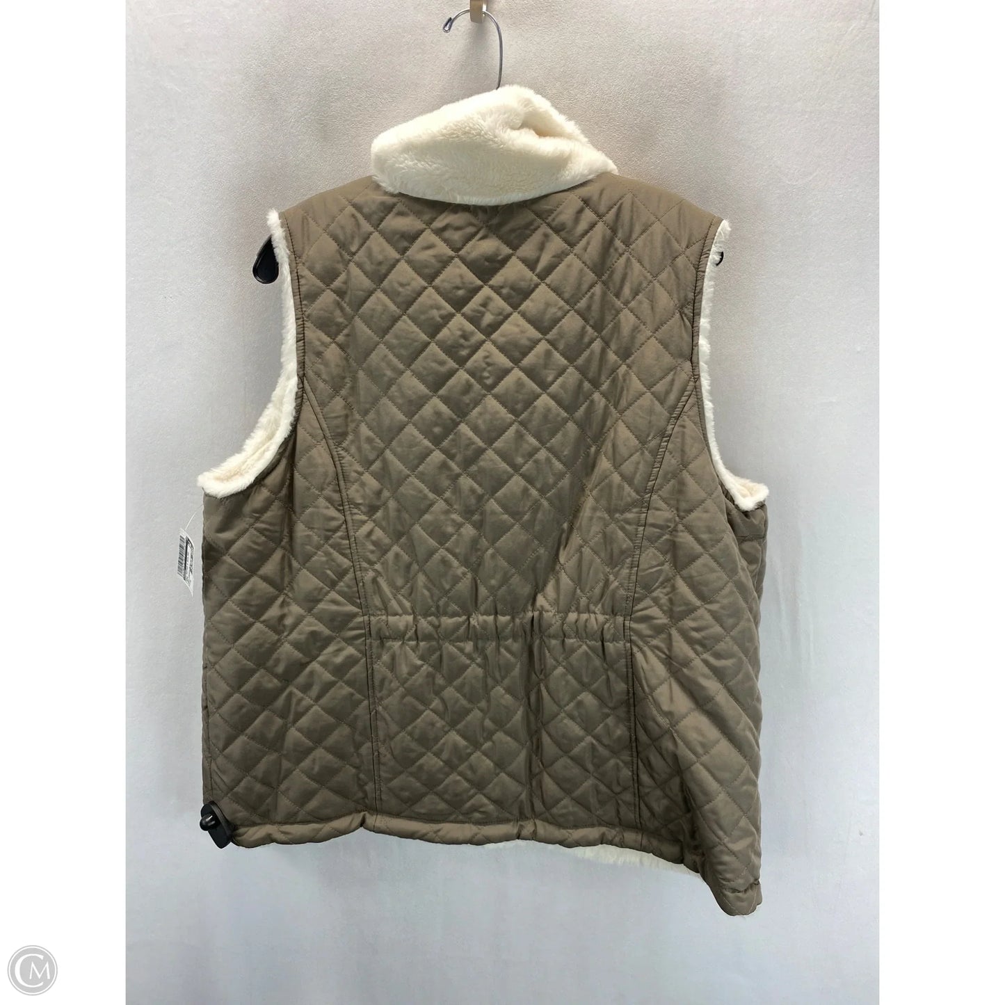 Vest Puffer & Quilted By Chicos In Taupe, Size: Xl