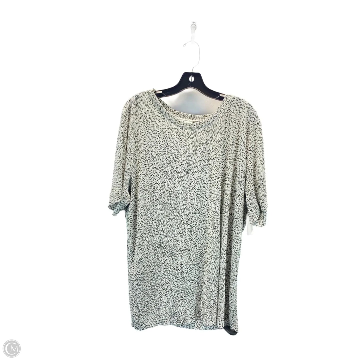 Top Short Sleeve By Jaclyn Smith In Green & White, Size: 2x