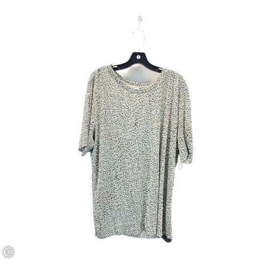 Top Short Sleeve By Jaclyn Smith In Green & White, Size: 2x