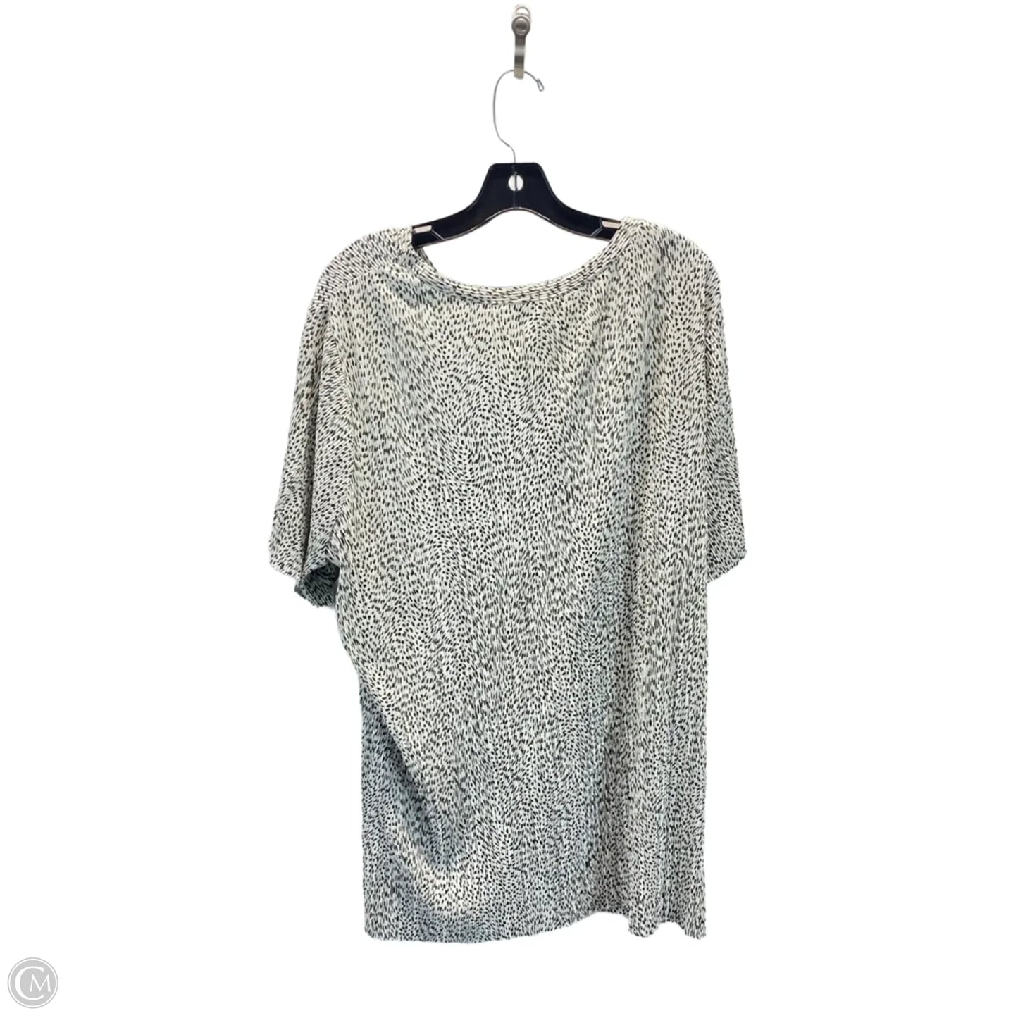 Top Short Sleeve By Jaclyn Smith In Green & White, Size: 2x