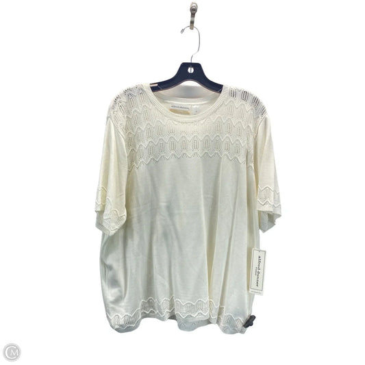 Top Short Sleeve By Alfred Dunner In Cream, Size: 2x