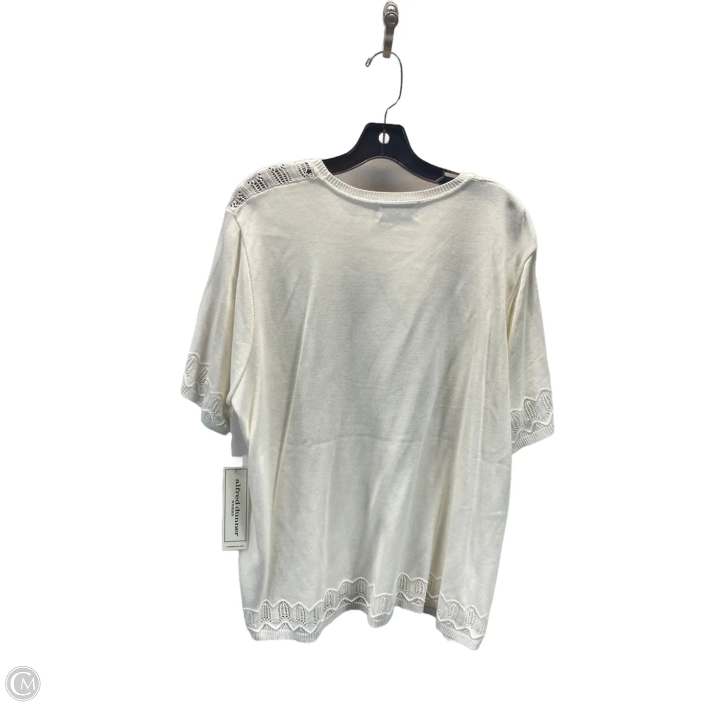 Top Short Sleeve By Alfred Dunner In Cream, Size: 2x