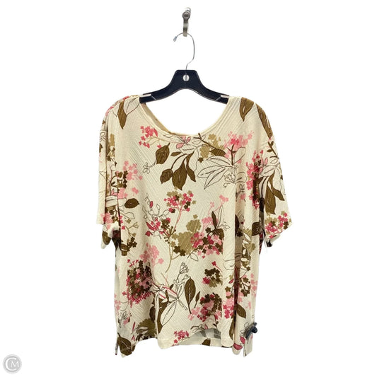 Top Short Sleeve By Alfred Dunner In Floral Print, Size: 2x