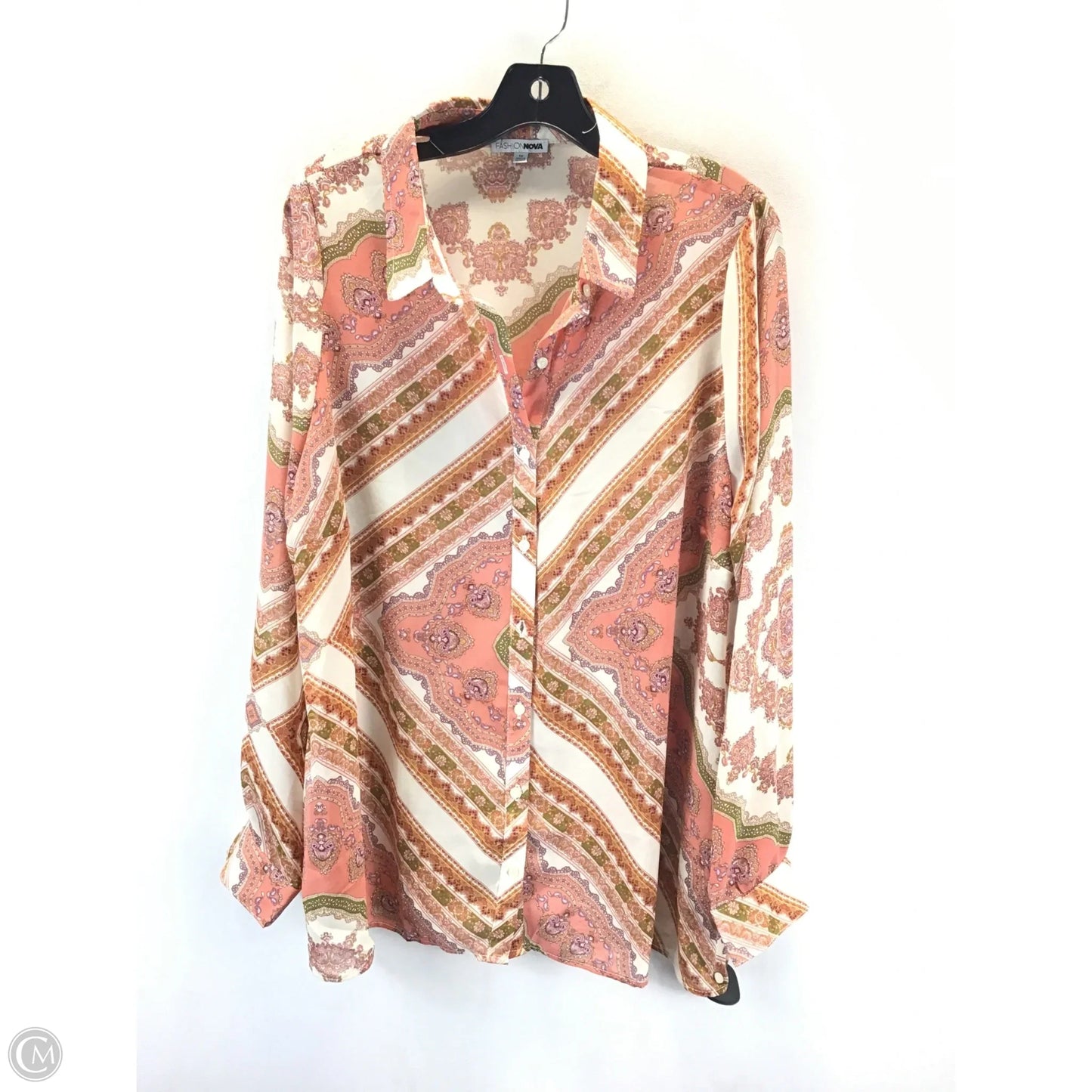 Top Long Sleeve By Fashion Nova In Multi-colored, Size: 1x