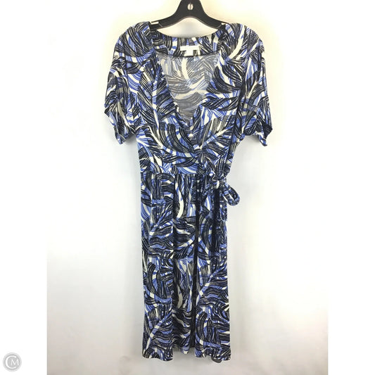 Dress Casual Midi By Dressbarn In Blue & White, Size: 10