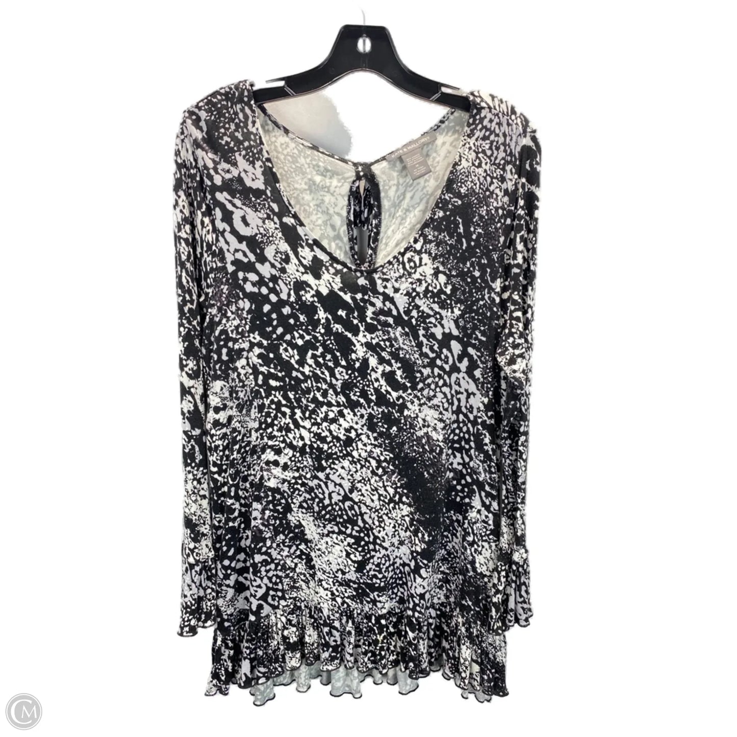 Top 3/4 Sleeve By Kate & Mallory In Black & White, Size: M