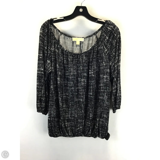 Top Long Sleeve By Michael By Michael Kors In Black & White, Size: M