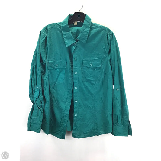 Top Long Sleeve By Michael By Michael Kors In Green, Size: Xl