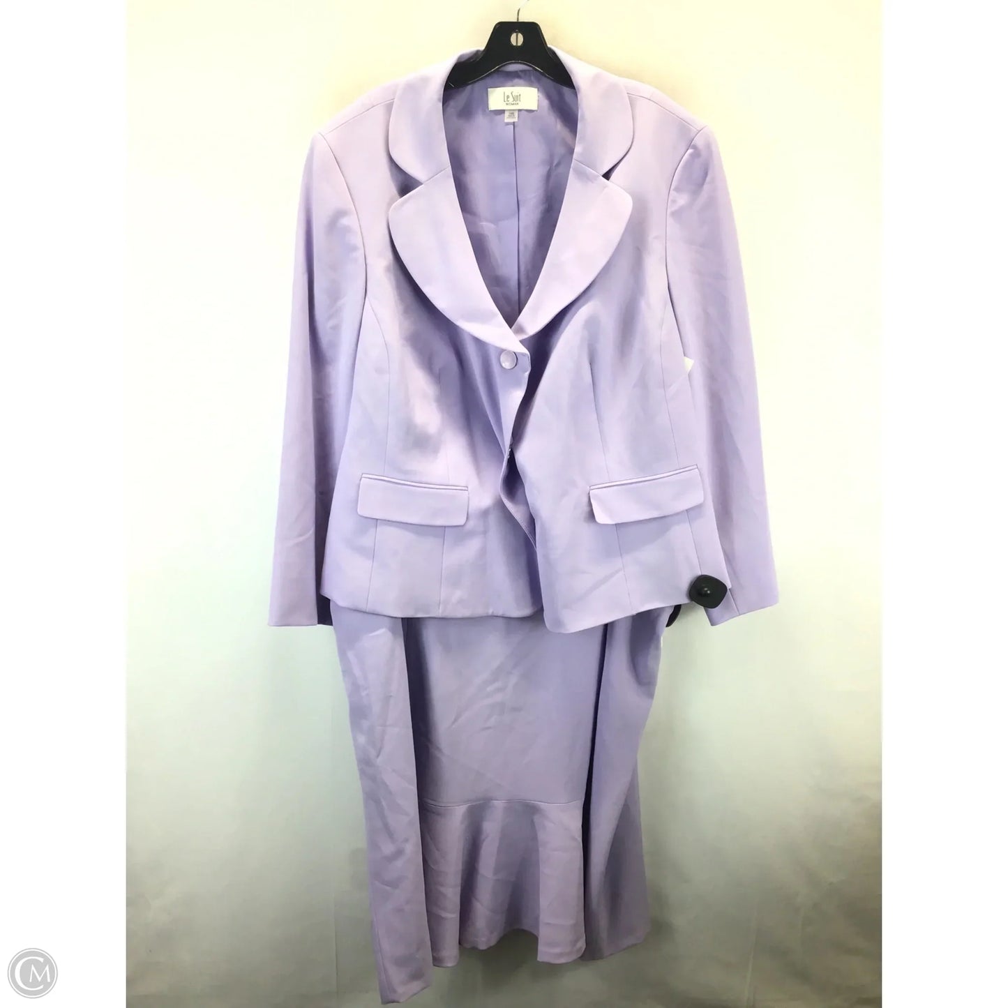 Skirt Suit 2pc By Le Suit In Purple, Size: 24
