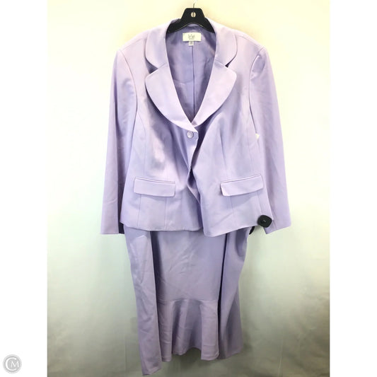 Skirt Suit 2pc By Le Suit In Purple, Size: 24