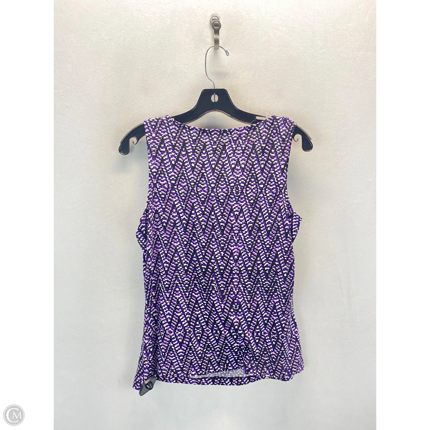 Top Sleeveless By Calvin Klein In Black & Purple, Size: M