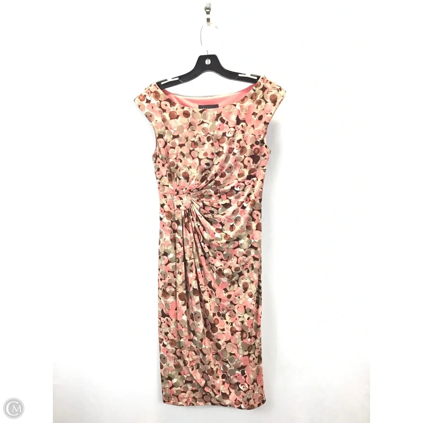 Dress Casual Midi By Connected Apparel In Brown & Pink, Size: 6
