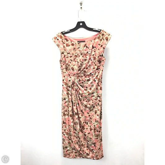 Dress Casual Midi By Connected Apparel In Brown & Pink, Size: 6