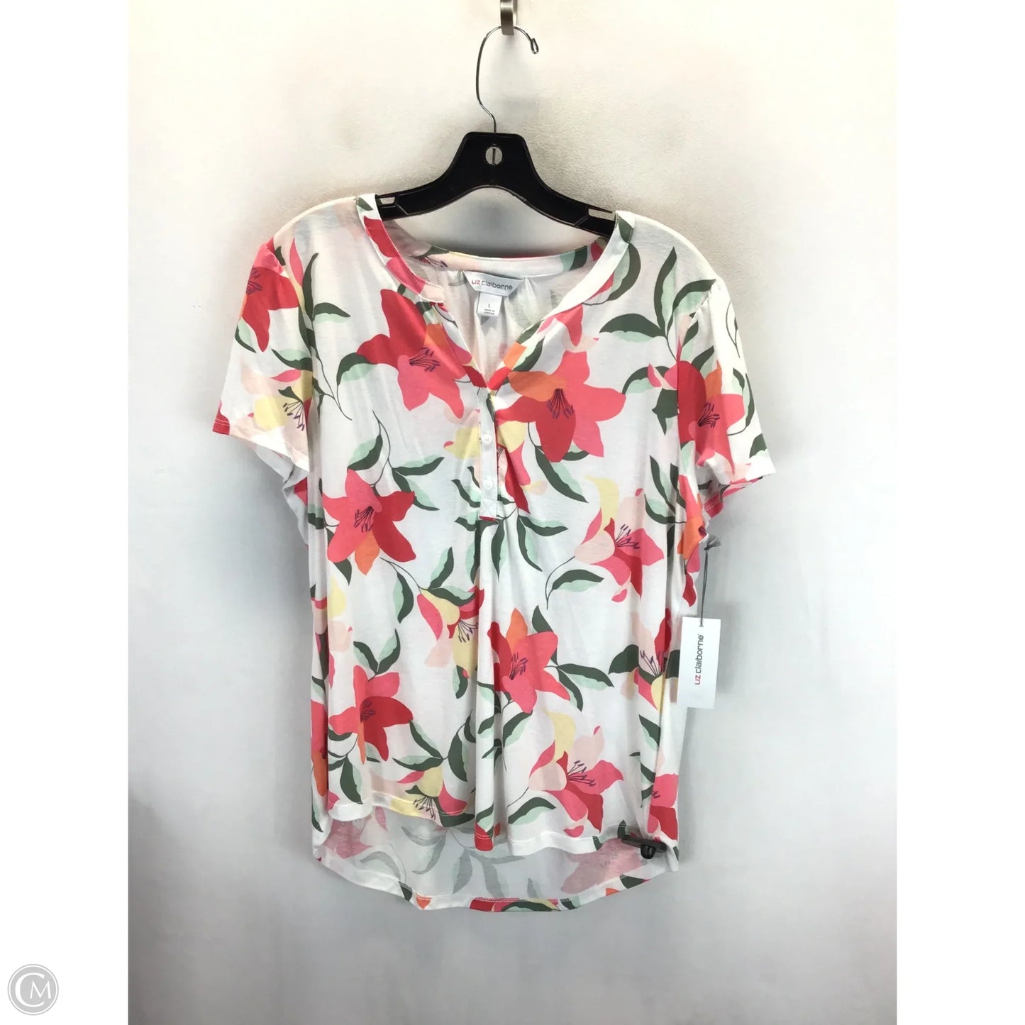 Top Sleeveless By Liz Claiborne In Floral Print, Size: L