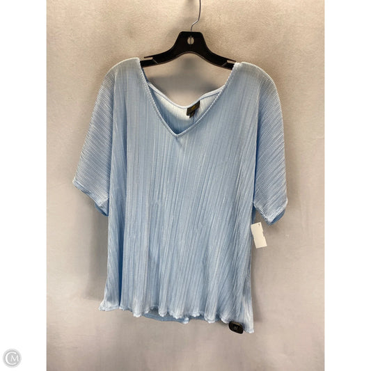 Top Short Sleeve By Jm Collections In Blue, Size: 1x