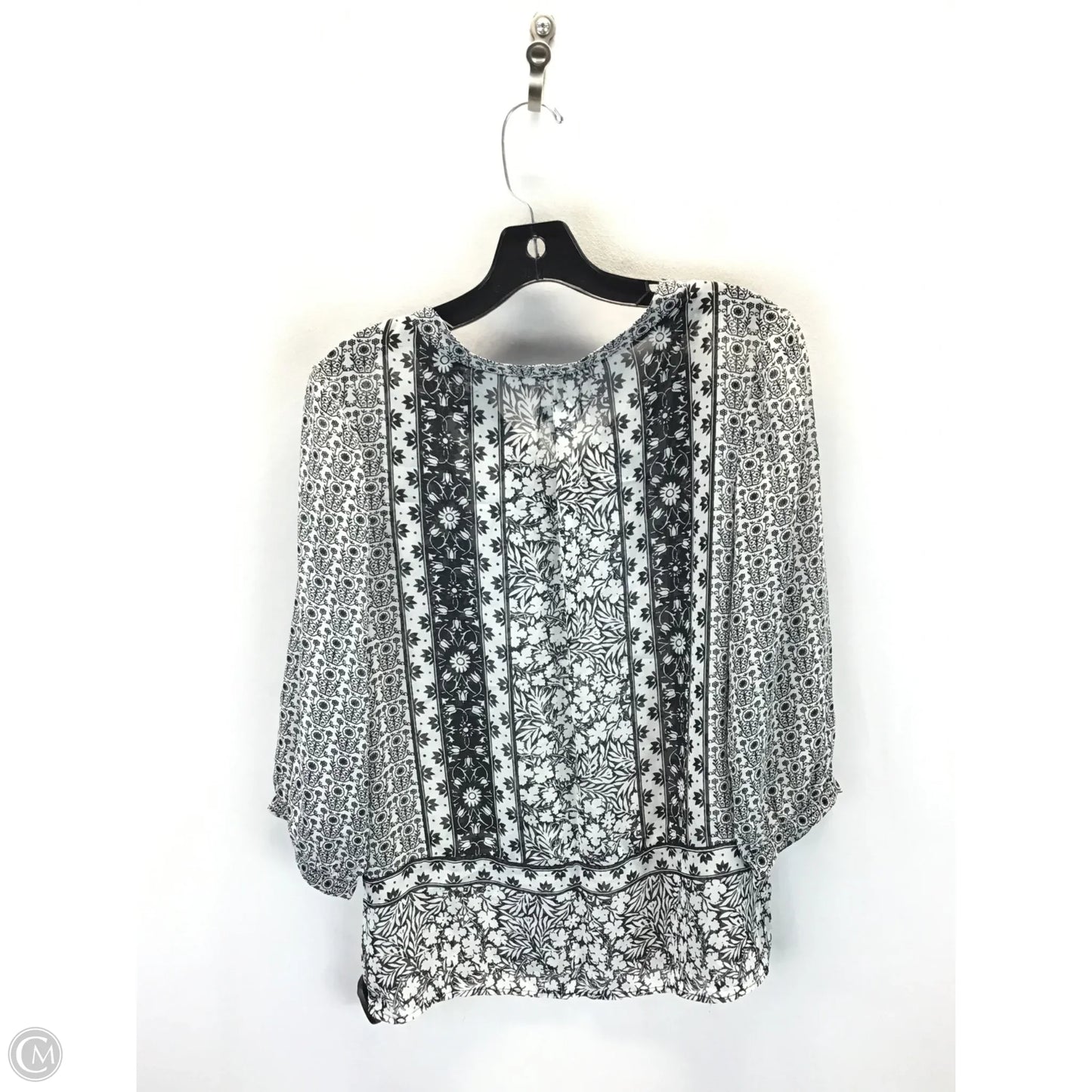 Top 2pc 3/4 Sleeve By Old Navy In Black & White, Size: M