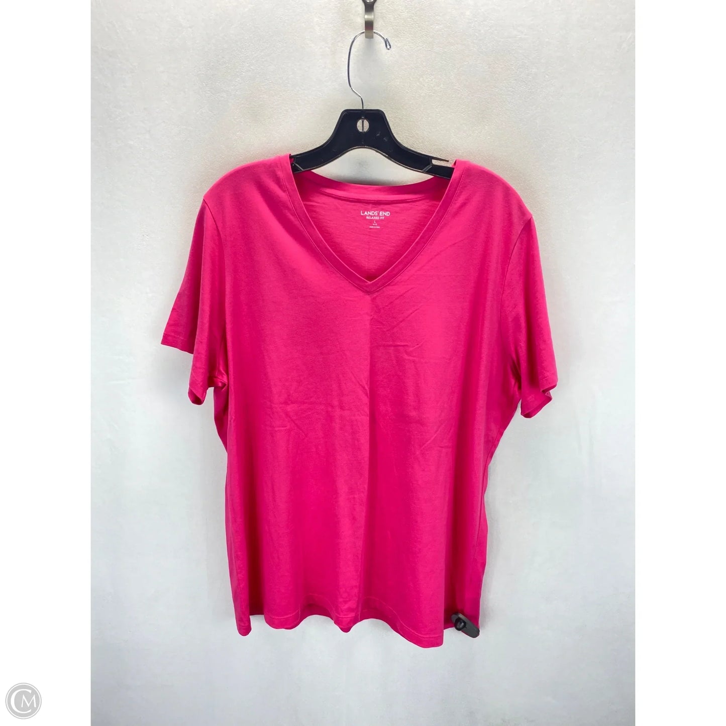 Top Short Sleeve By Lands End In Pink, Size: L