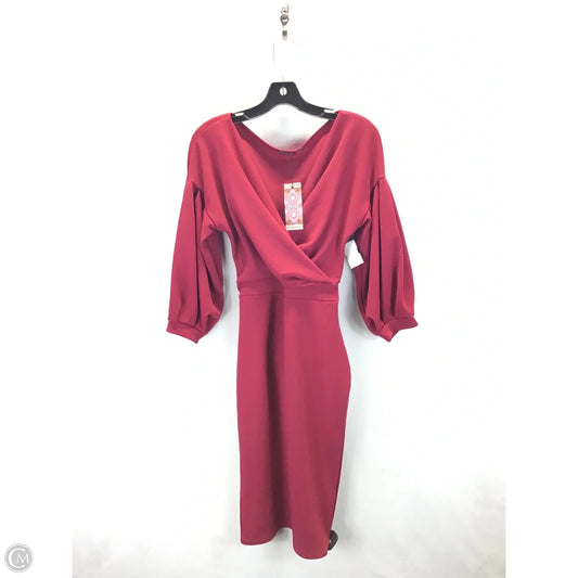 Dress Casual Midi By Boohoo Boutique In Red, Size: 14