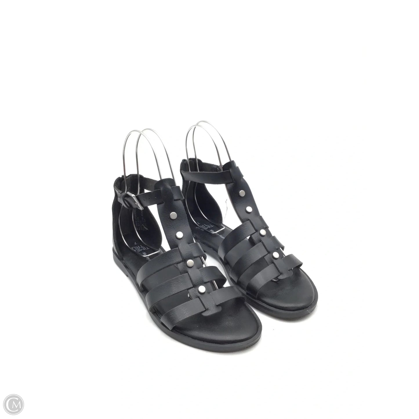 Sandals Flats By Time And Tru In Black, Size: 7