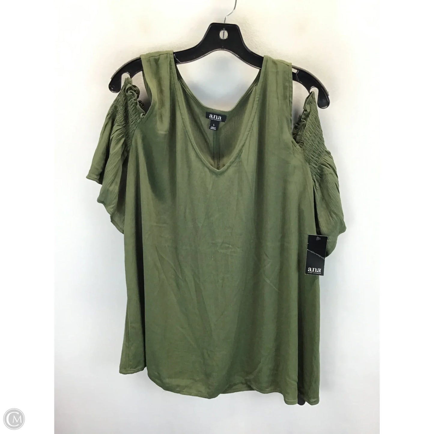Top Short Sleeve By Ana In Green, Size: L
