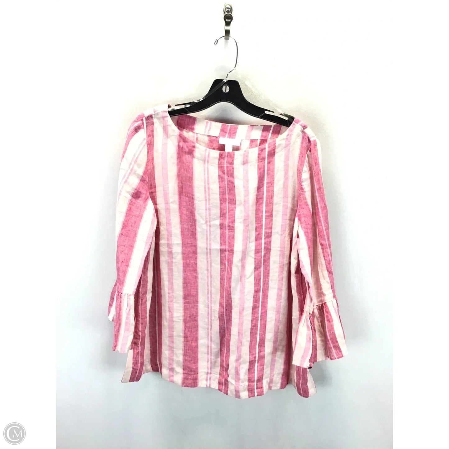Top 3/4 Sleeve By Charter Club In Striped Pattern, Size: M