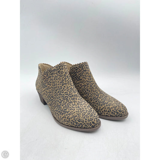 Boots Ankle Heels By Crown And Ivy In Animal Print, Size: 7.5