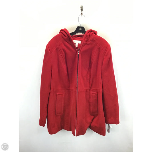 Coat Wool By Jm Collections In Red, Size: 20