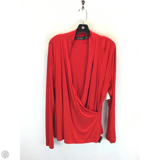 Top Long Sleeve By Lauren By Ralph Lauren In Red, Size: Xxl