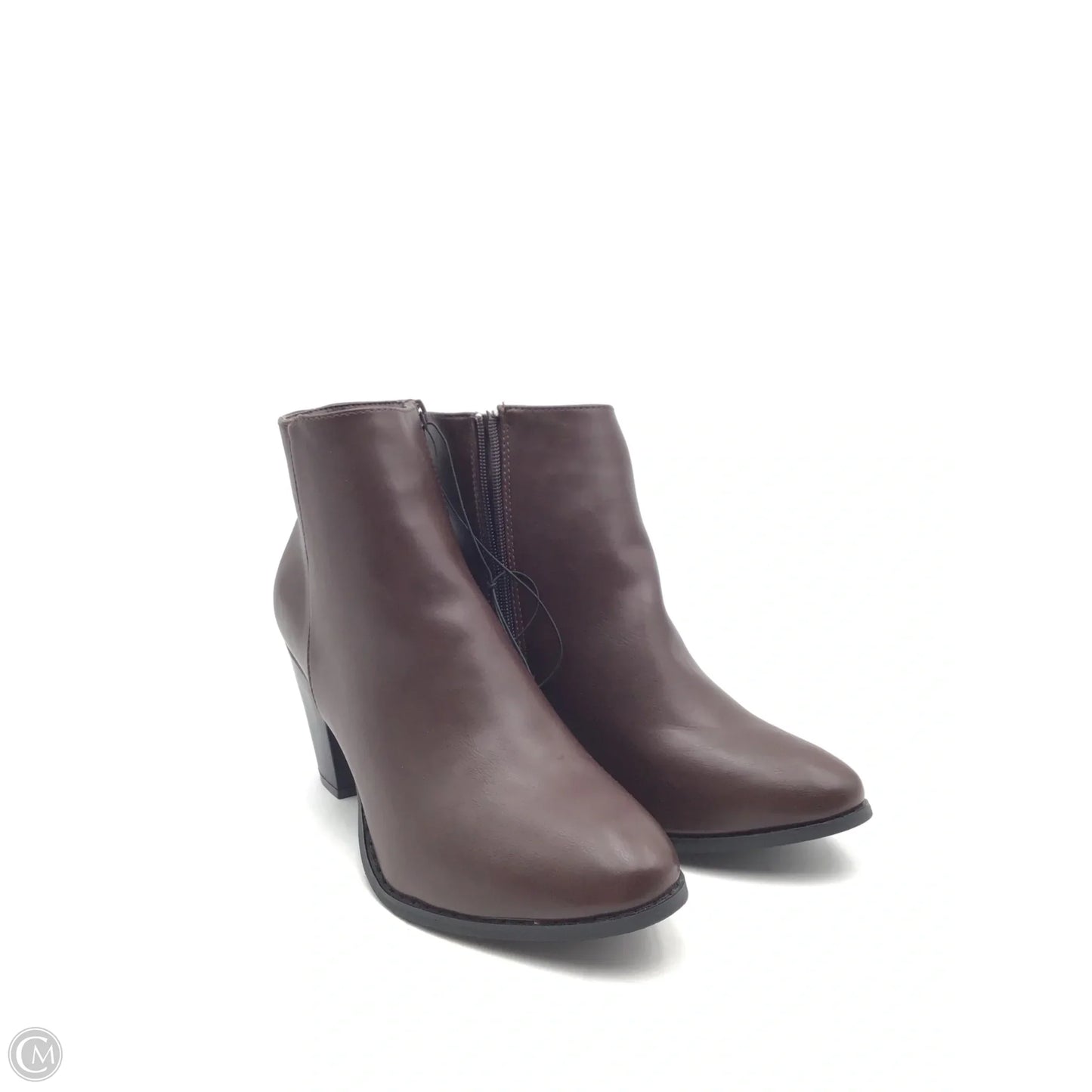 Boots Ankle Heels By Clothes Mentor In Brown, Size: 10