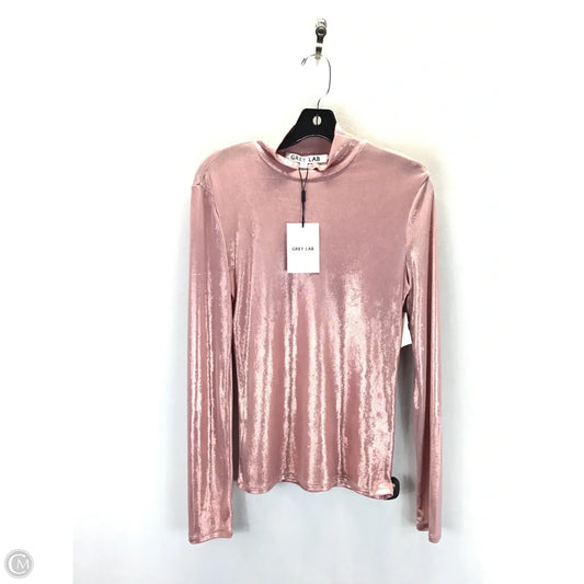 Top Long Sleeve By Grey Lab In Pink, Size: L