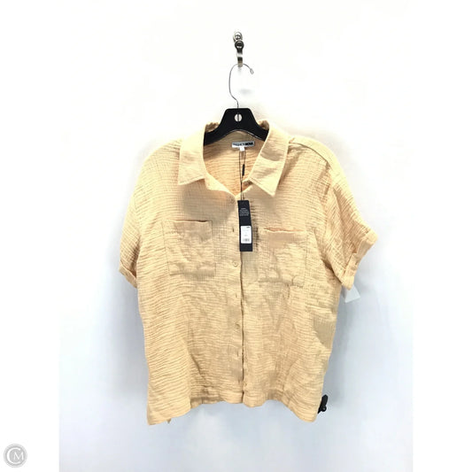 Top Short Sleeve By Fashion Nova In Tan, Size: L