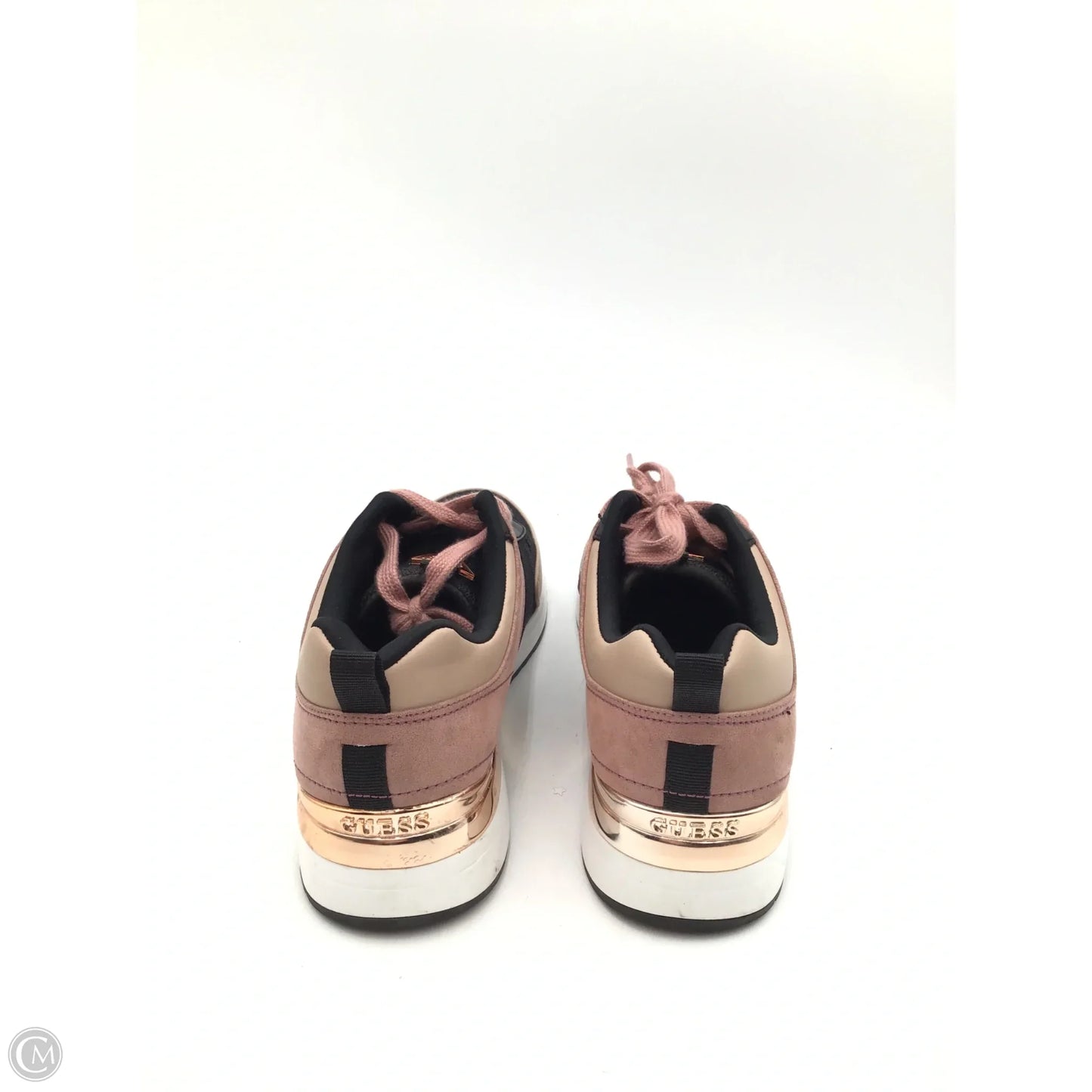Shoes Athletic By Guess In Black & Pink, Size: 8