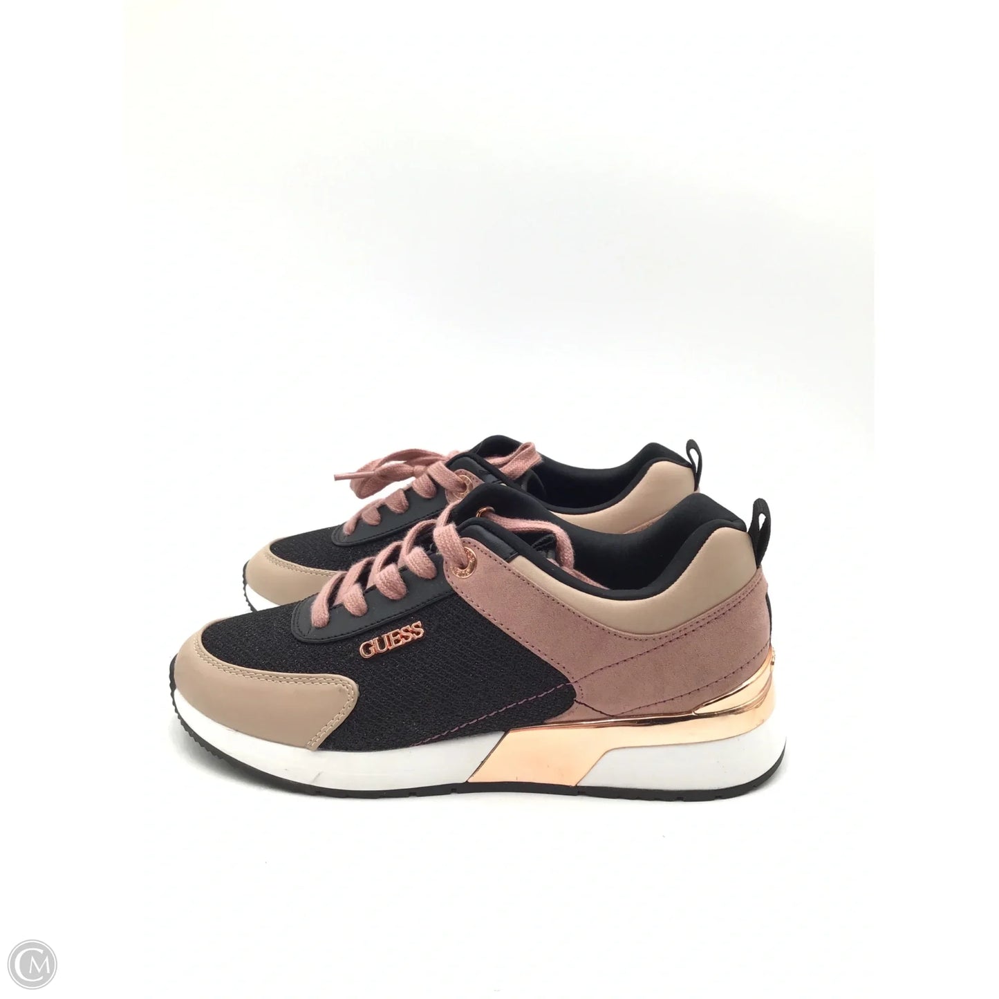 Shoes Athletic By Guess In Black & Pink, Size: 8