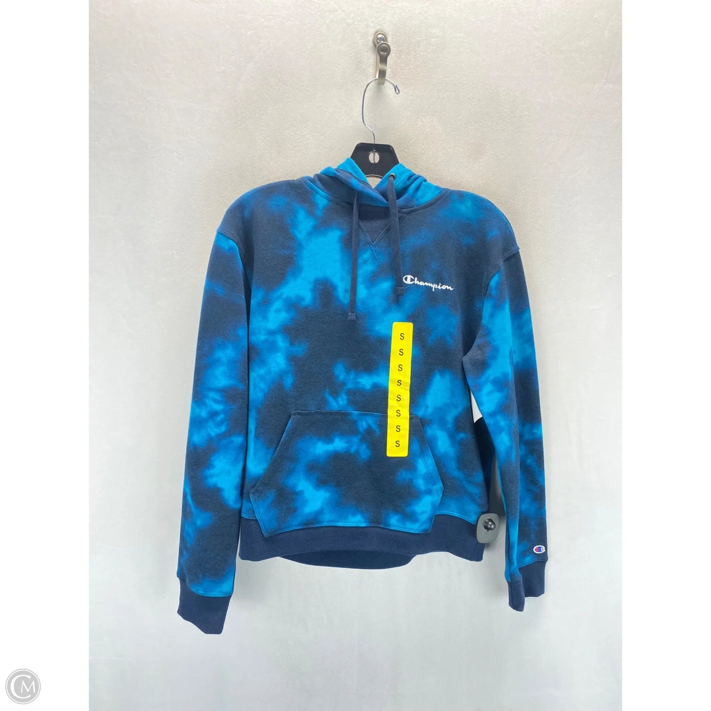 Athletic Sweatshirt Hoodie By Champion In Tie Dye Print, Size: S