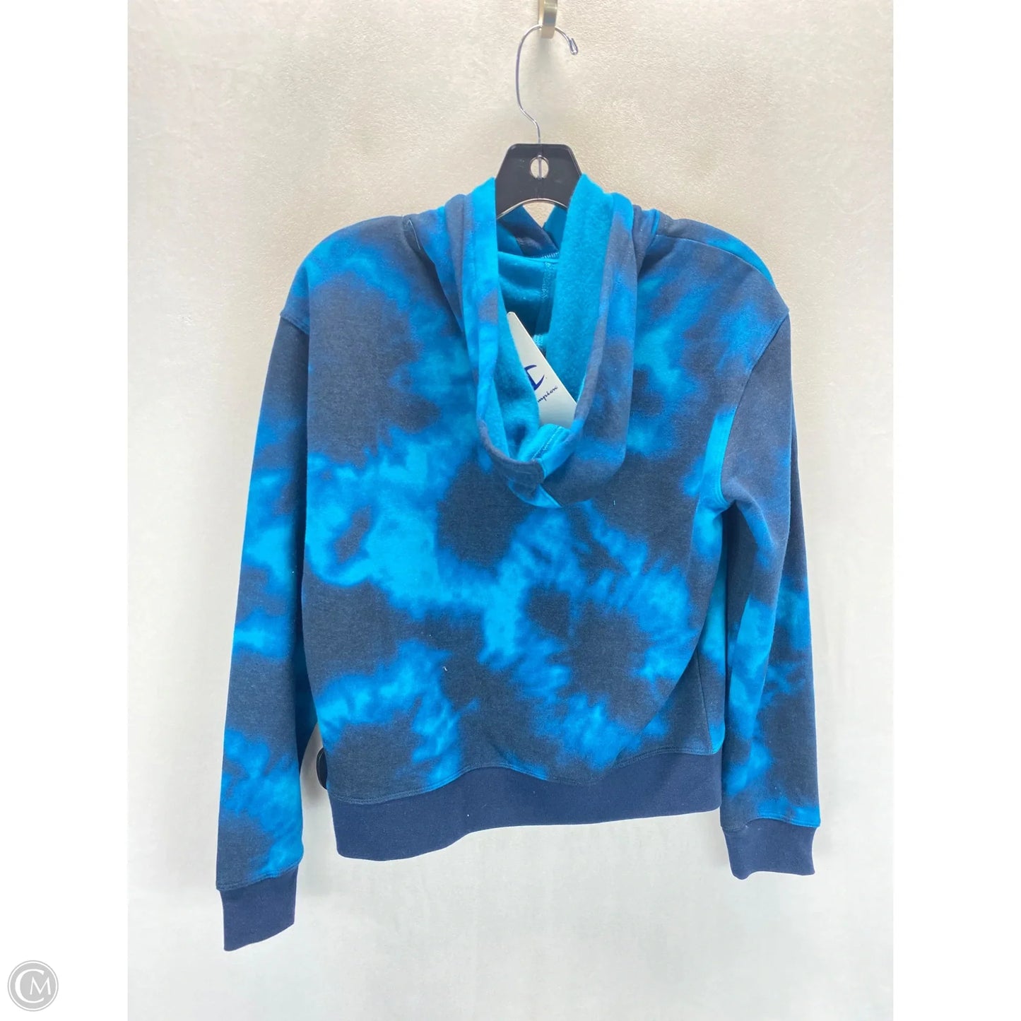 Athletic Sweatshirt Hoodie By Champion In Tie Dye Print, Size: S