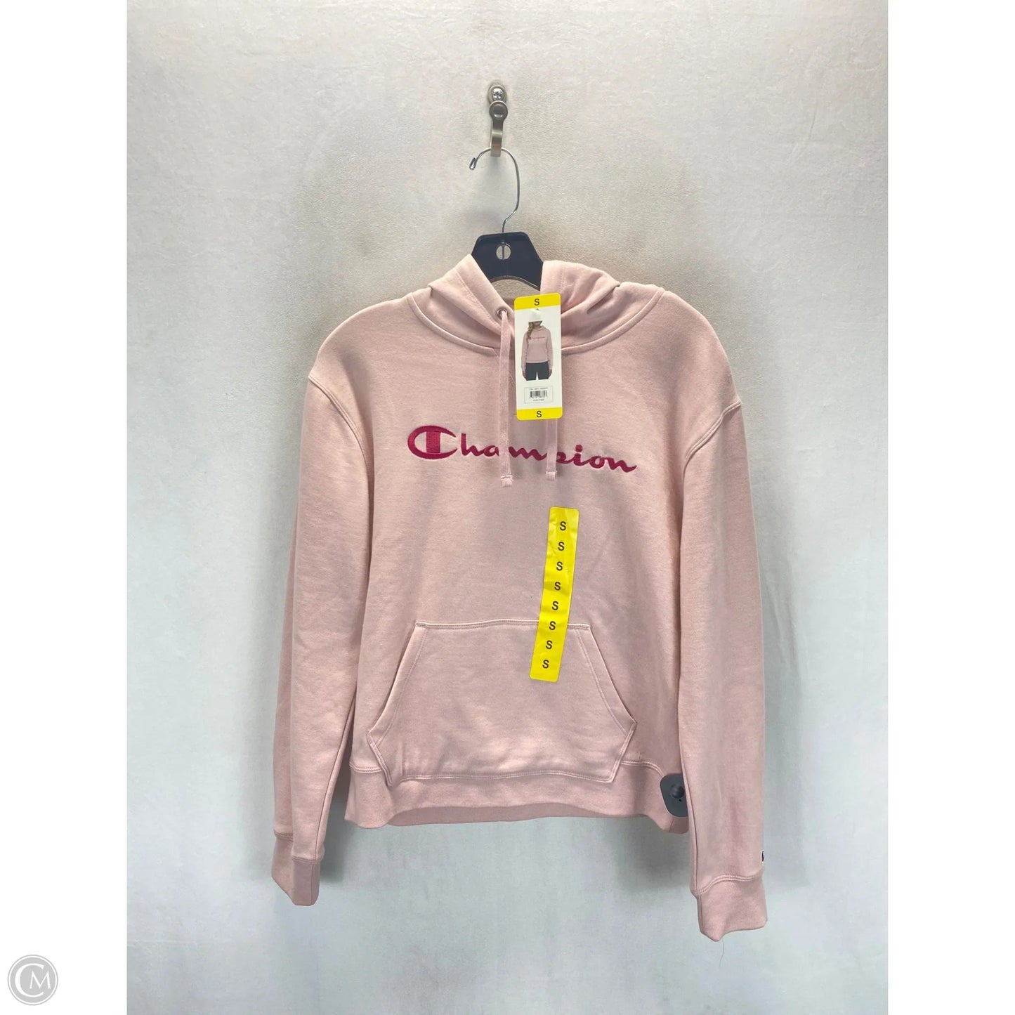 Sweatshirt Hoodie By Champion In Pink, Size: S